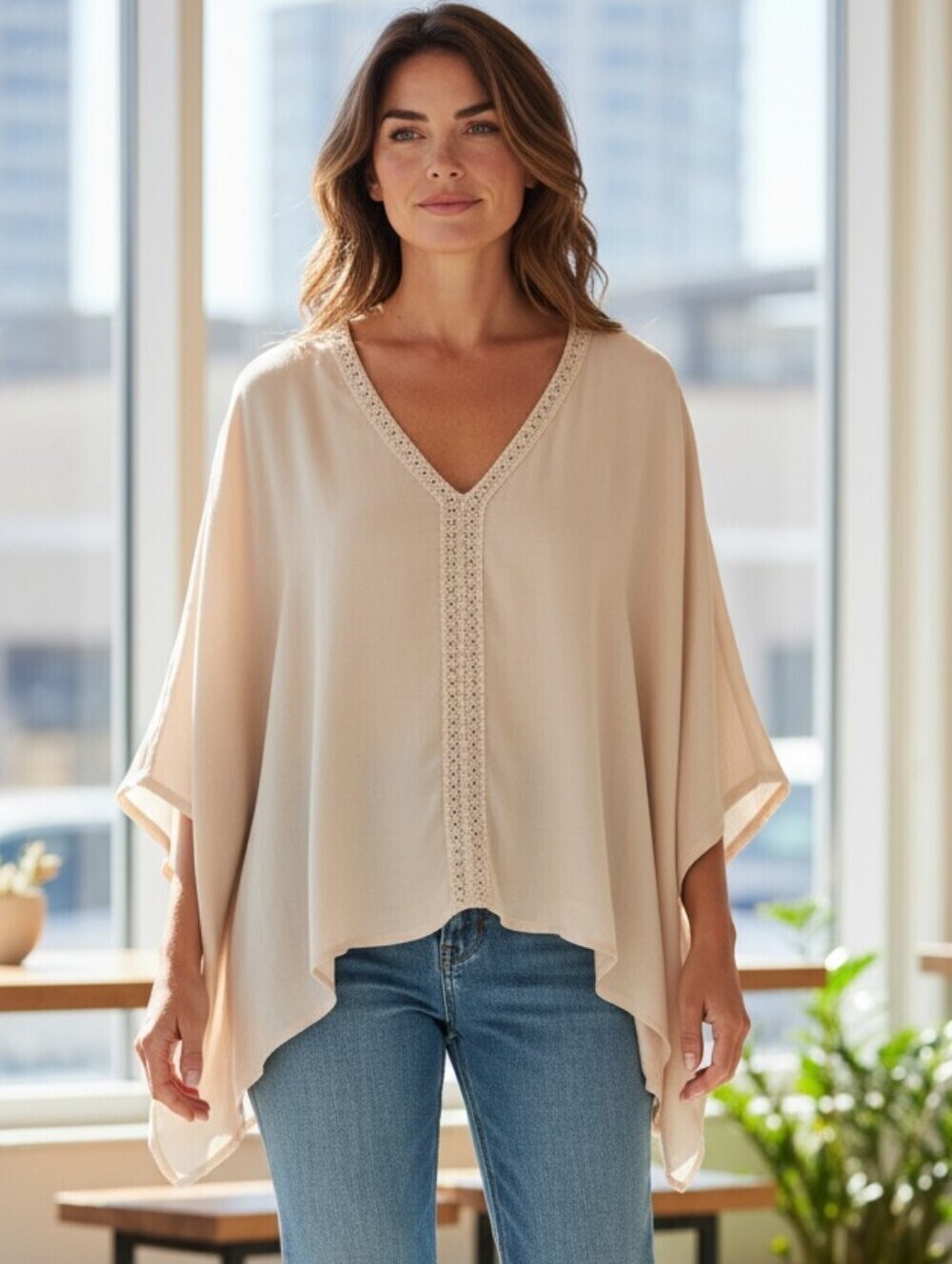 Lilly Pulitzer Caftan Tan Crochet Metallic Juliette Cold Shoulder Top Size S/M